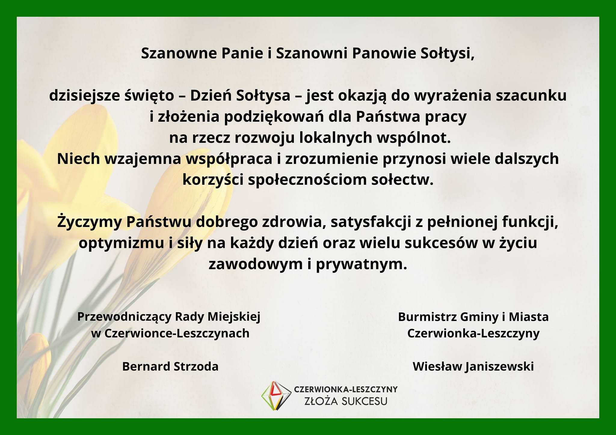 Życzenia z okazji Dnia Sołtysa